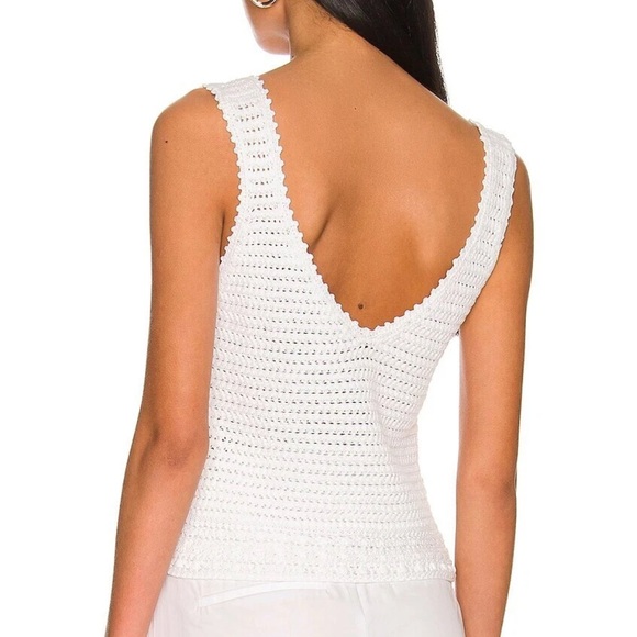 Vince White Ribbed Cropped Tank Top - Picture 3 of 9